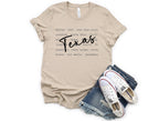 Wholesale Texas Typography Graphic Tee - Tan Tee