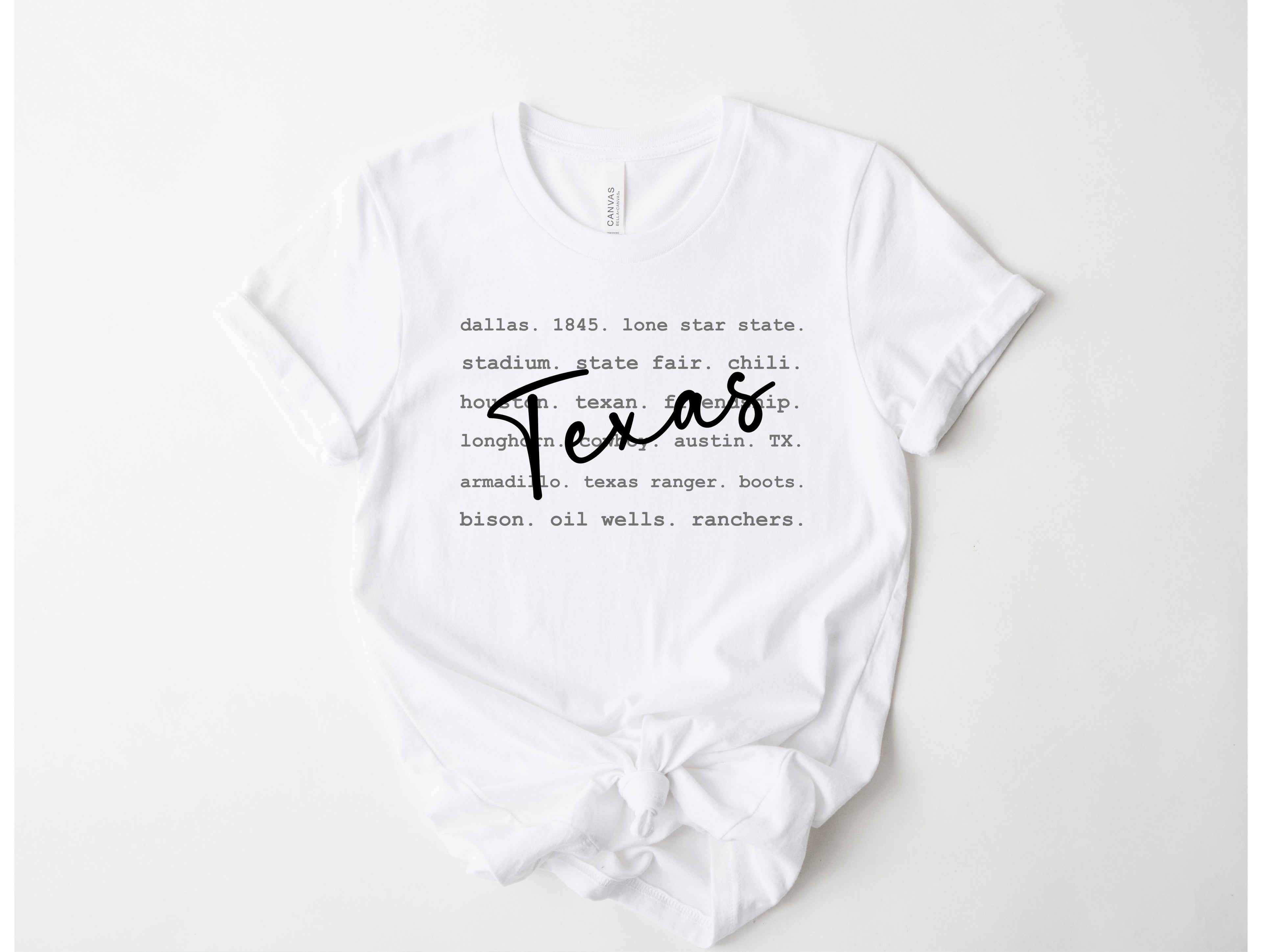 Wholesale Texas Typography Graphic Tee - White Tee