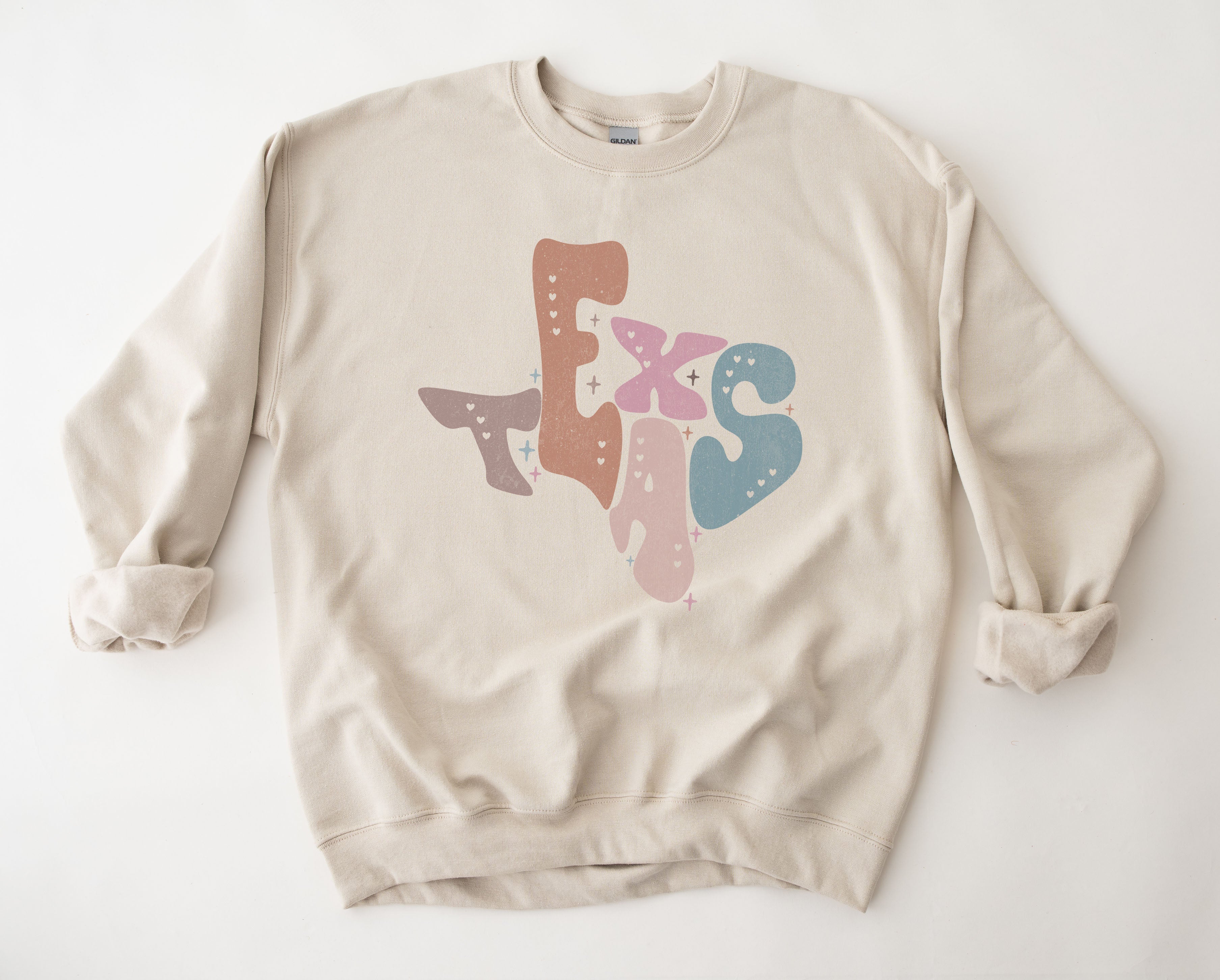 Wholesale Pastel Texas Graphic Tee - Sand Sweatshirt