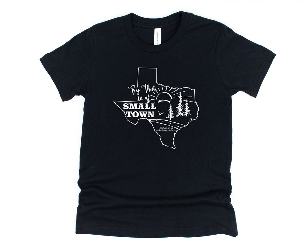 Wholesale State Small Town Tees Graphic Tee - Black