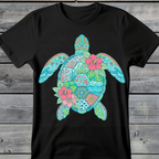 Wholesale Summer Fun Collab Graphic Tee Collection - Tropical Turtle Black Tee