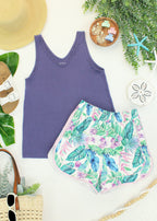 IN STOCK Vera V Neck Tank - Slate Purple