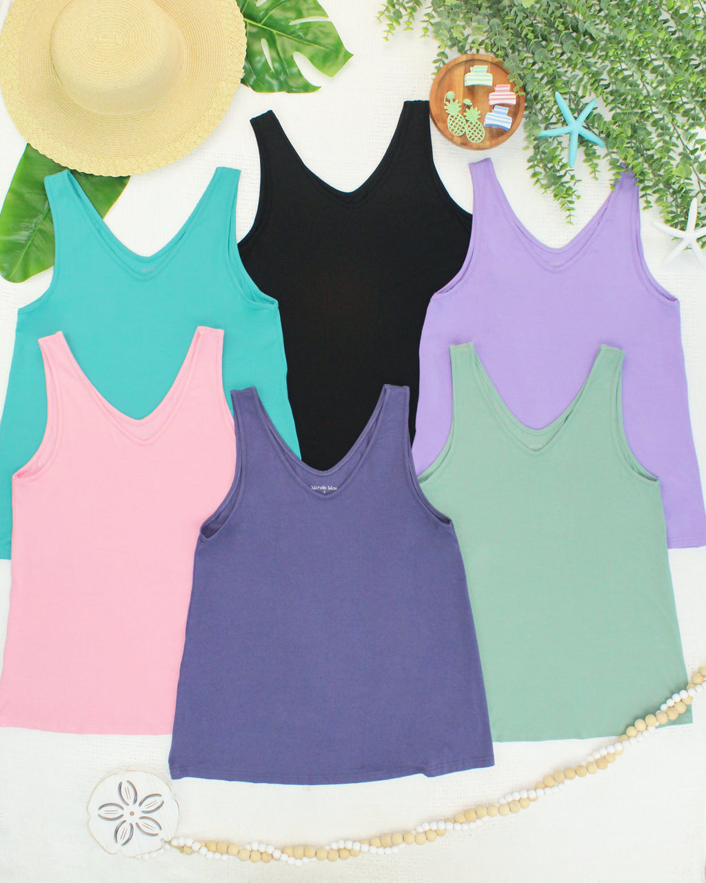 IN STOCK Vera V Neck Tank - Slate Purple