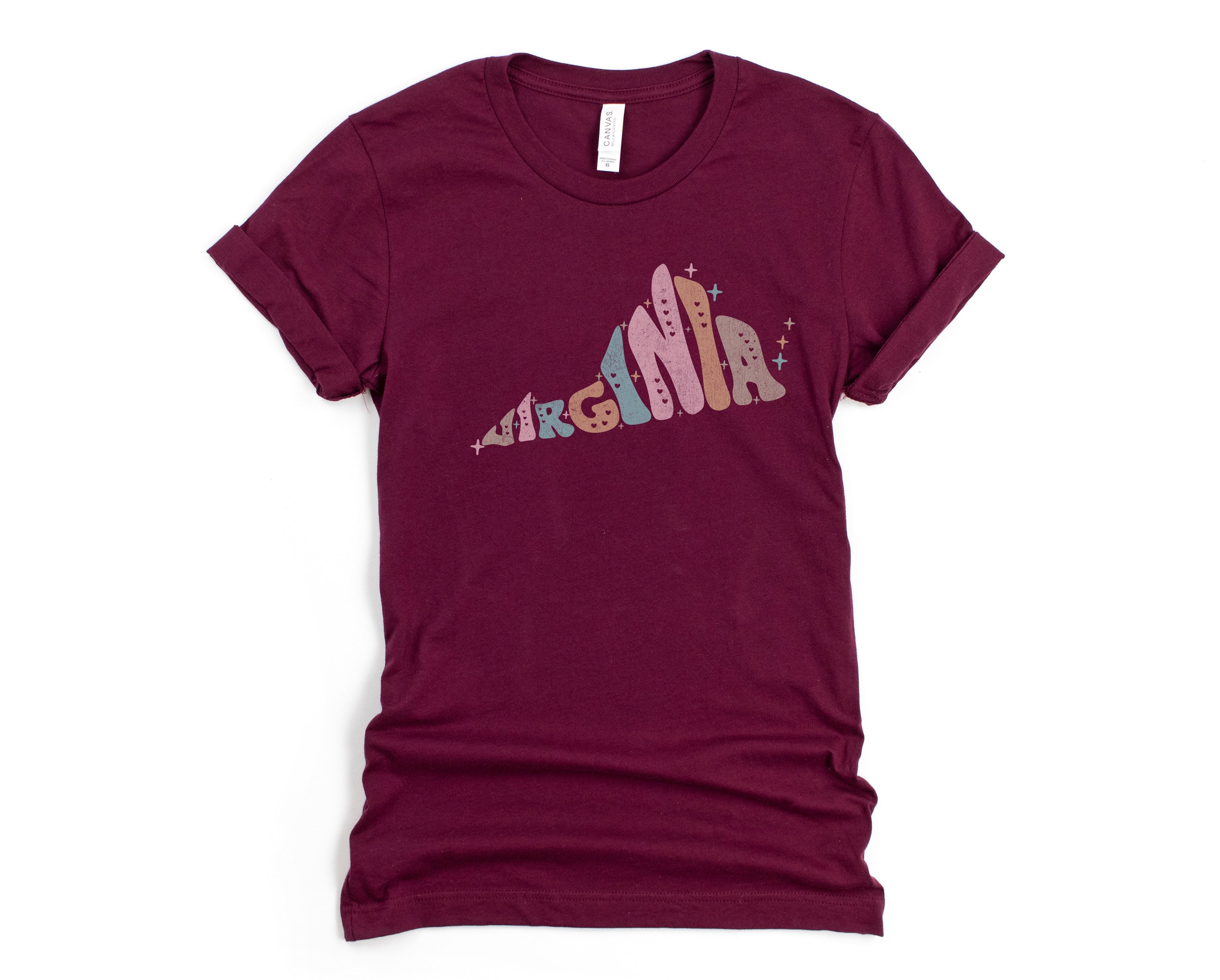 Wholesale Pastel Virgina Graphic Tee - Navy