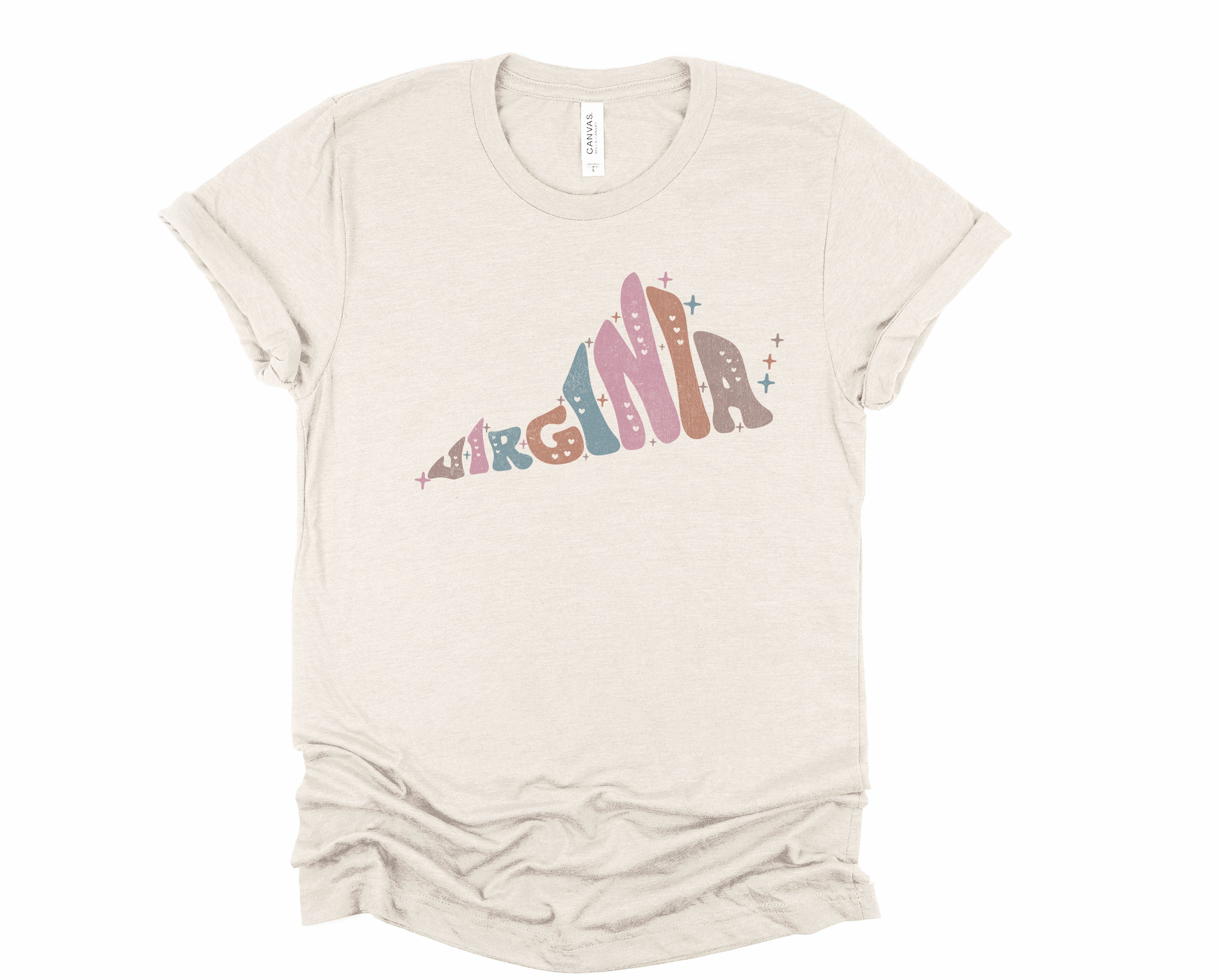 Wholesale Pastel Virgina Graphic Tee - Maroon