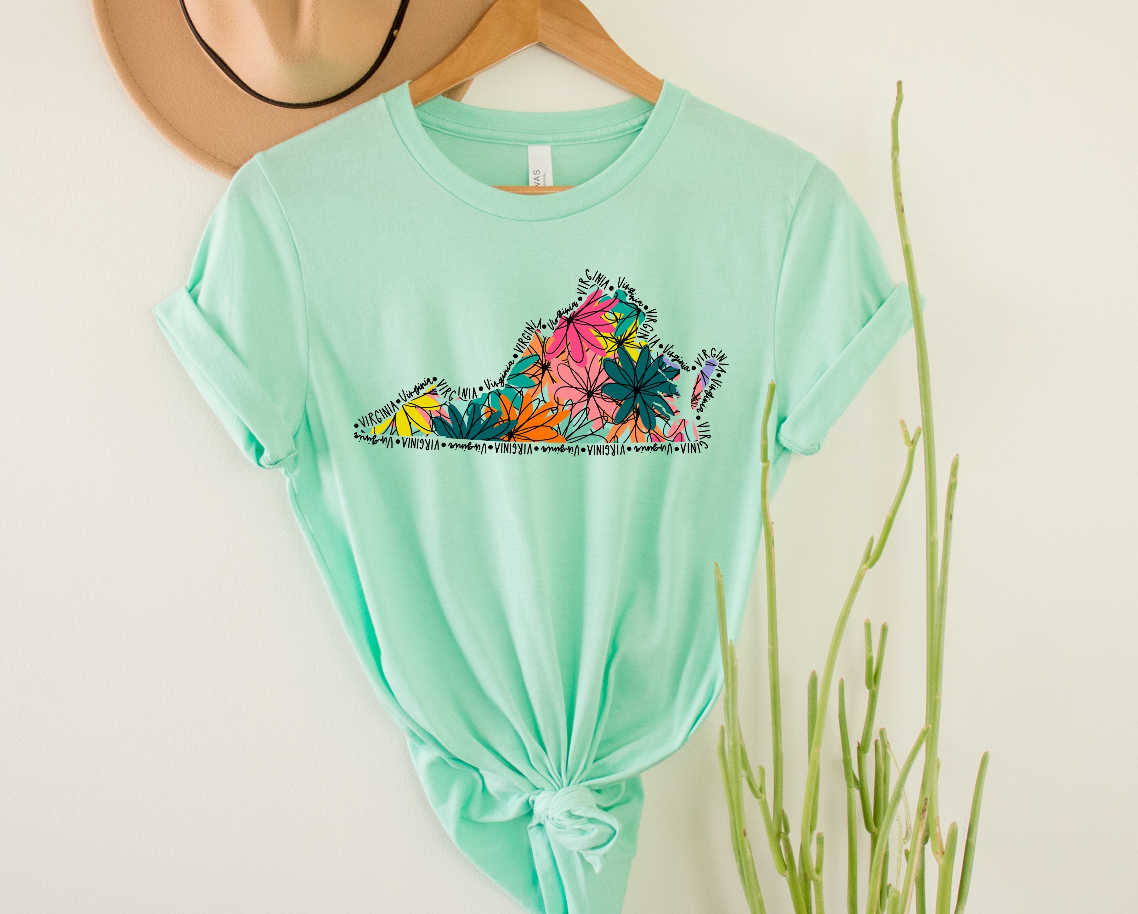 Wholesale Virginia Floral Graphic Tee - Kelly Green