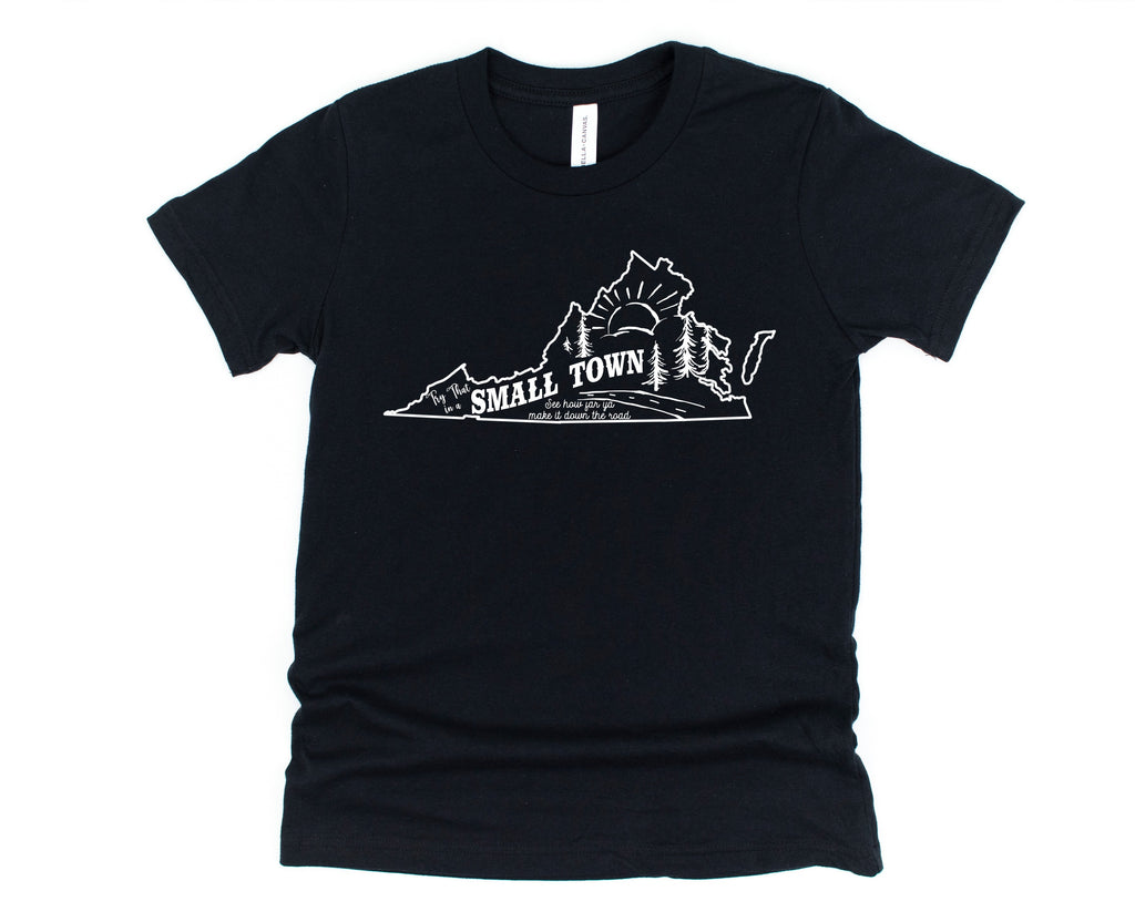 Wholesale State Small Town Tees Graphic Tee - Black