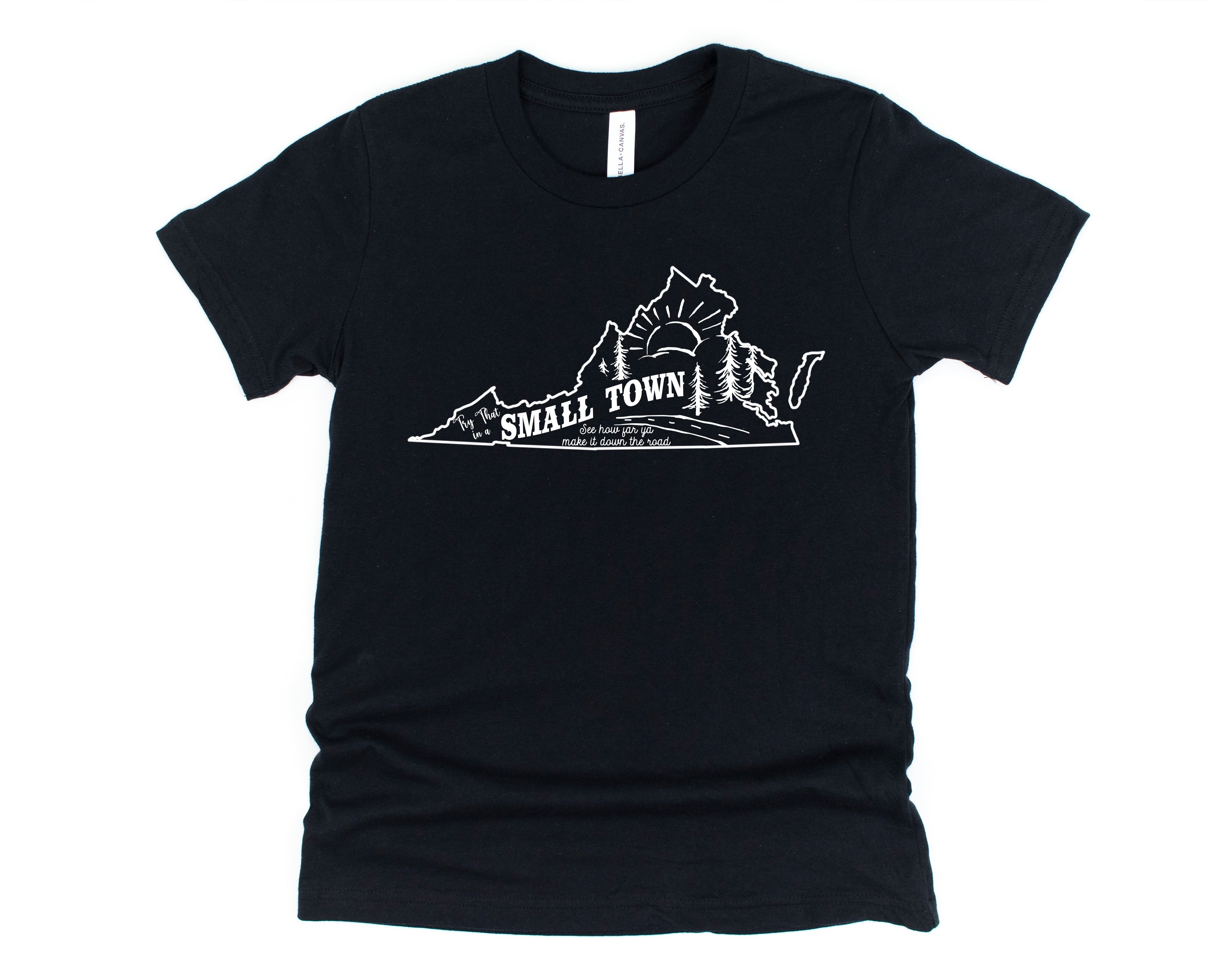 Wholesale State Small Town Tees Graphic Tee - Black