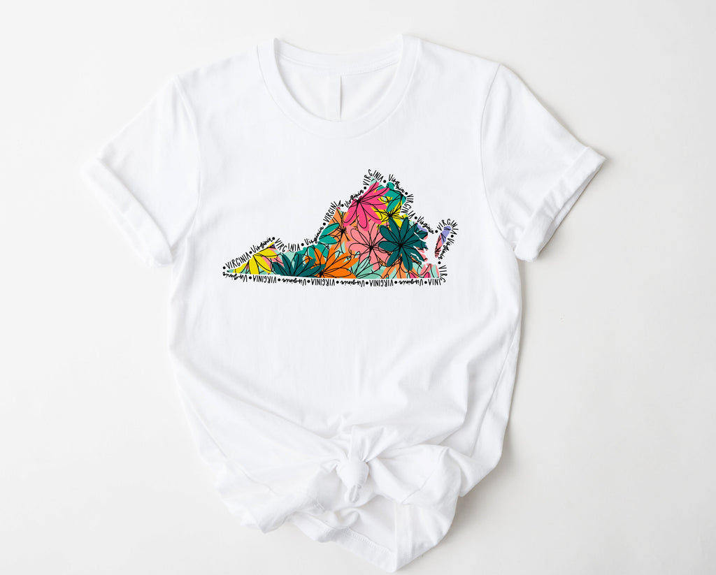 Wholesale Virginia Floral Graphic Tee - Mint