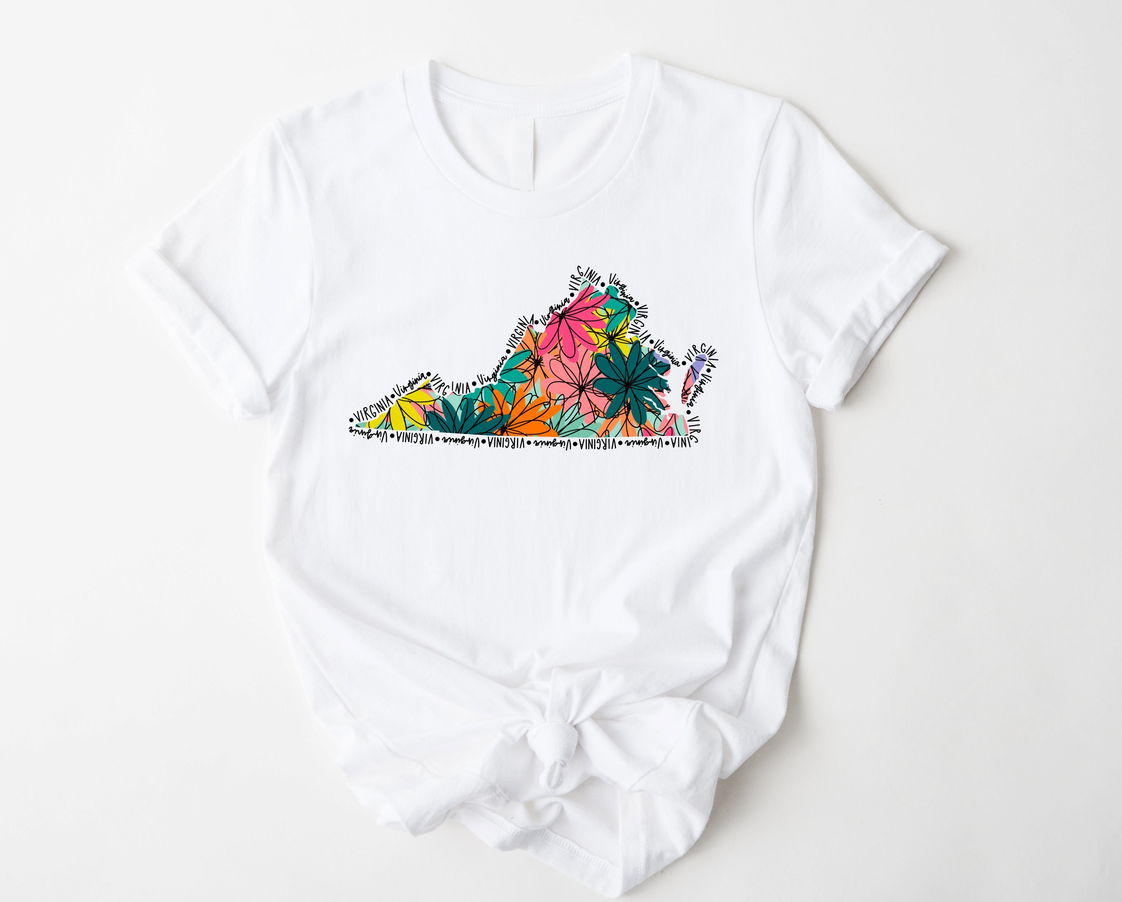Wholesale Virginia Floral Graphic Tee - Mint