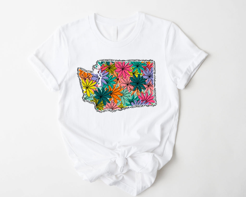 Wholesale Washington Floral Graphic Tee - Mint
