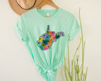 Wholesale West Virginia Floral Graphic Tee - Kelly Green