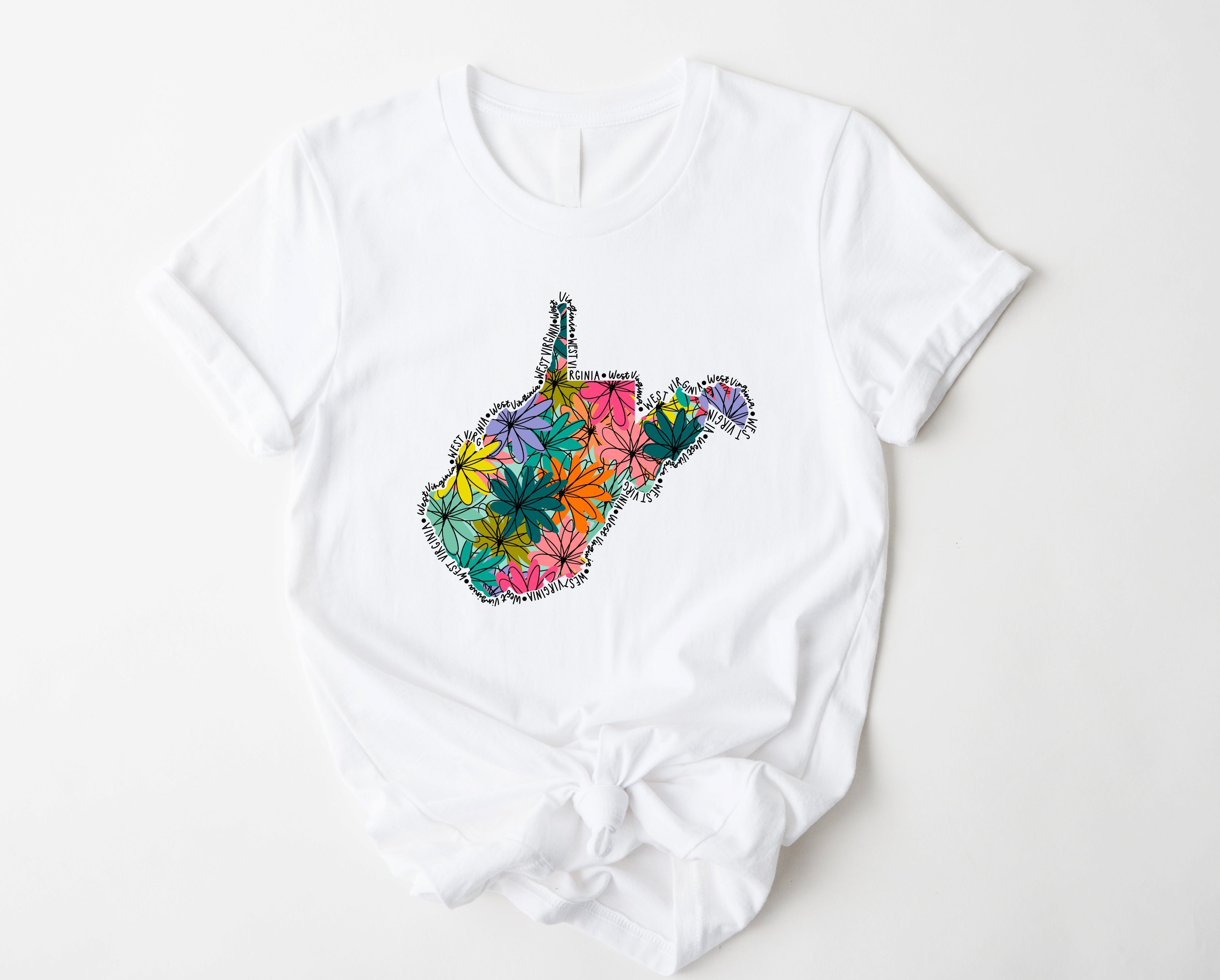 Wholesale West Virginia Floral Graphic Tee - Mint