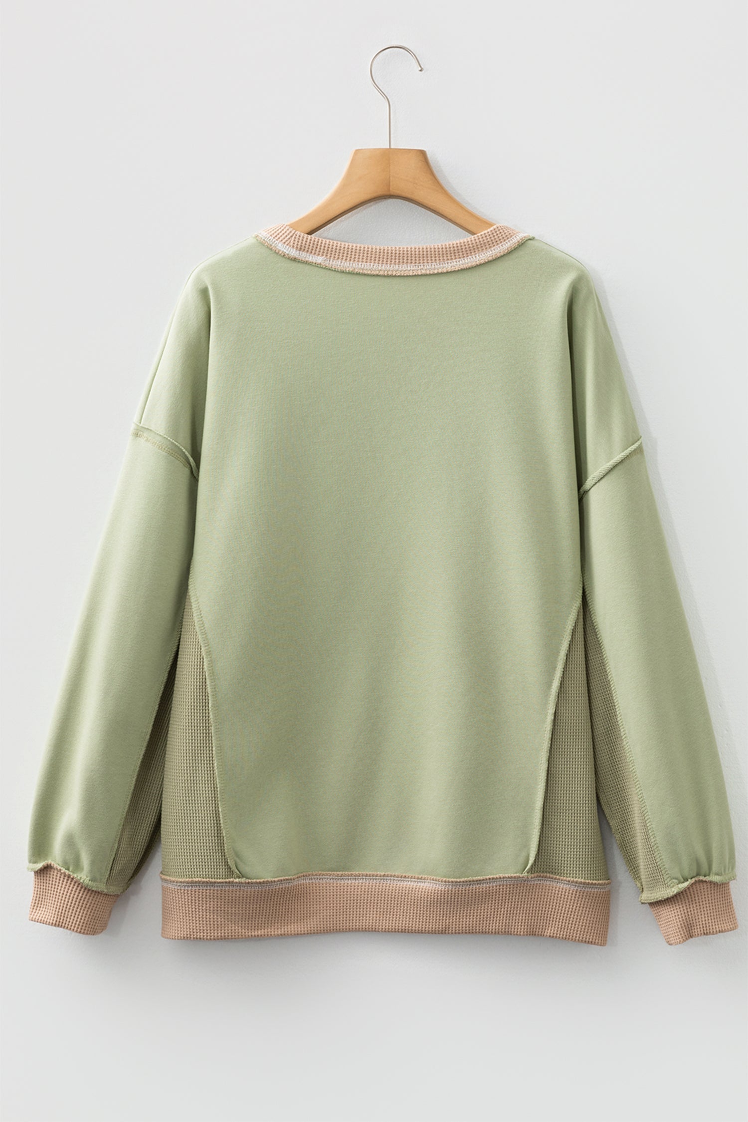 Maelynn Waffle Patchwork Oversize Sweatshirt