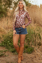 Alexandra Mesh Star Sheath Long Sleeve Top