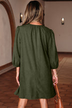 Michelle Pleated Corduroy Mini Dress