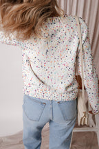 Vienna Rhinestone Decor Confetti Sweater