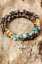 Matilda Layered Cross Beading Bracelet