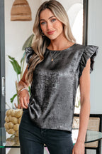 Amelia Ruffle Trim Sleeveless Top
