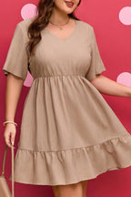 Kaylee Ruffled Short Sleeve PLUS Dress