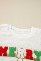 Katie Chenille Graphic Sherpa Sweatshirt