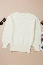 Rheakara Textured Puff Sleeve Sweater