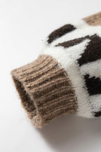 Adelynn Geometric Pattern Front Sweater