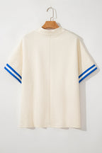 Alivia Half Zip Textured PLUS Top