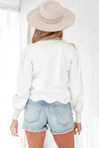 Mia Scallop Hem Cropped Sweater