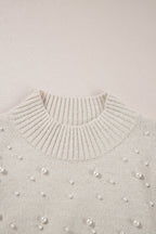 Mila Beaded High Bodycon Sweater