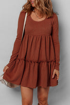 Everleigh Ribbed Frilled Trim High Waist Dress