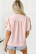 Imani Embroidered Puff Sleeve Blouse