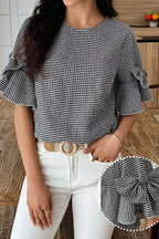 Carolina Ruffled Half Sleeve Blouse