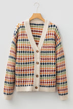 Seraxie Pattern Knit Front Sweater