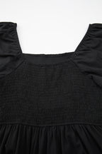 Malaysia Ruched Puff Sleeve Romper