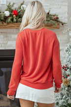 Aliella Letter Graphic Loose Long Sleeve Top