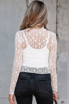 Adalynn Sheer Floral Lace Long Sleeve Top