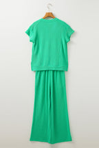 Leilany Corded Knit Short Sleeve Set