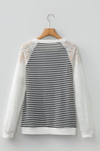 Taylor Hollowed Lace Patchwork Long Sleeve Top