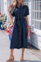 Makayla Bubble Sleeve Long Dress