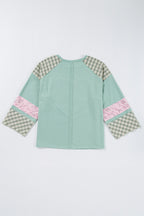 Emilia Plaid Floral Peace Heart Long Sleeve Top