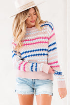 Amelia Patterned Drop Shoulder Sweater