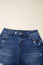 Holland Hem Distressed Whiskery Shorts