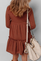 Everleigh Ribbed Frilled Trim High Waist Dress