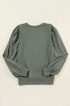 Valerie Solid Patchwork Sleeve Sweatshirt