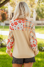 Azari Plaid Patchwork Casual Top