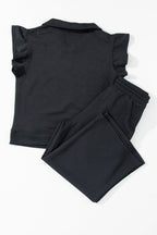 Alyssa Textured Flutter Sleeve Top
