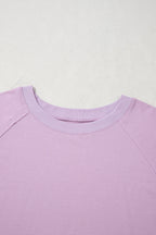 Phalaenopsis Flower Patch Colorblock Plus Size Pullover Top