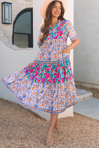 Siena Mixed Floral Short Sleeve Dress