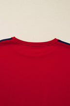 Seramya Striped Detail Varsity Sweatshirt